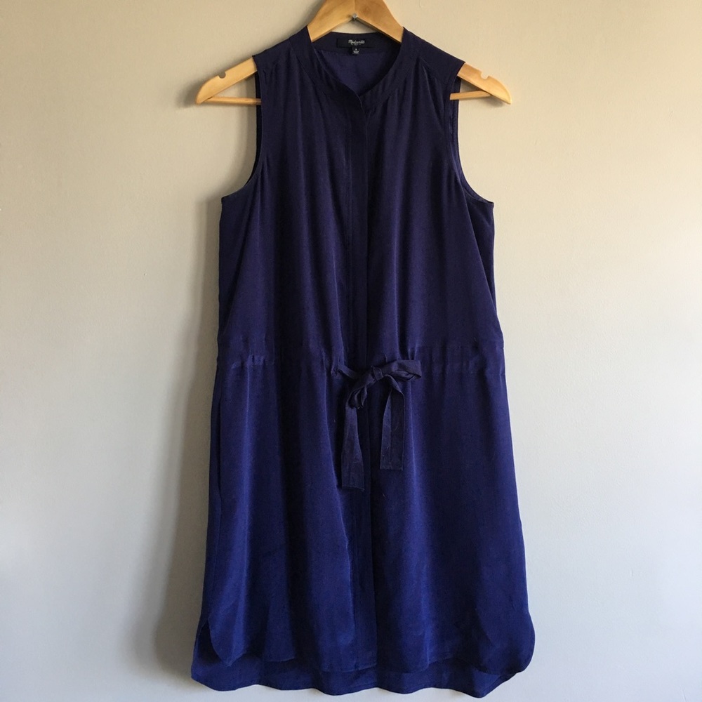 Madewell Silk Playa Dress in blue